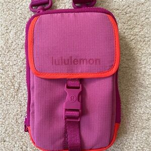 Lululemon hot pink/orange crossbody pouch: 7.5 inches